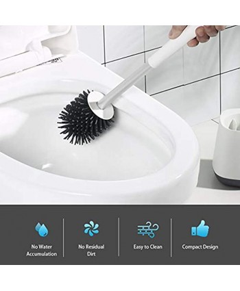 2 Pack Toilet Bowl Cleaning Brush and Holder Set for Bathroom Storage and Organization POPTEN Deep-Cleaning Toilet Bowl Cleaning Brush with Holder & TPR Soft Bristle,Floor Standing White
