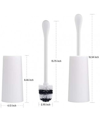 AmazerBath Toilet Brush and Holder Good Grip Toilet Brush Compact Toilet Bowl Brush Set with Strong Bristles Long Handle