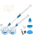 FRUITEAM Electric Spin Scrubber Cordless Bathroom Scrubber Super Power Floor Scrubber Surface Cleaner with 3 Replaceable Brush Heads and 1 Extension Arm for Tub Kitchen Tile Blue