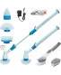 Haffyce Electric Spin Scrubber,Electric Cleaning Brush,Power Scrubber with Long Handle and Cordless,Shower Scrubber,Rechargeable Scrubber for Tile Floor Bathtub Bathroom Home and KitchenWhite