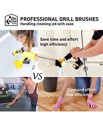 Holikme 16 Piece Drill Brush Power Scrubber Cleaning Brush Extended Long Attachment Set All Purpose Drill Scrub Brushes Kit for Grout Floor Tub Shower Tile Bathroom and Kitchen SurfaceYellow