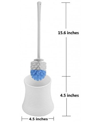 Kinsky Toilet Brush Strong Bristles Good Grips Hideaway Compact Long Brush and Enough Heavy Base for Bathroom Toilet