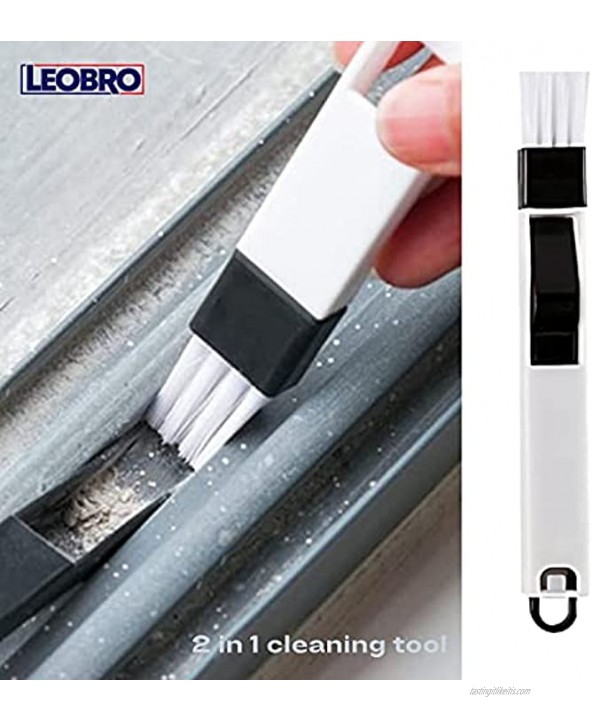 LEOBRO Hand-held Groove Gap Cleaning Tools Door Window Track Cleaning Brushes Air Conditioning Shutter Cleaning Brushes Pack of 4