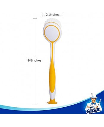 MR.SIGA Round Dish Brush Size: Dia 5.5 x 25cm Pack of 3