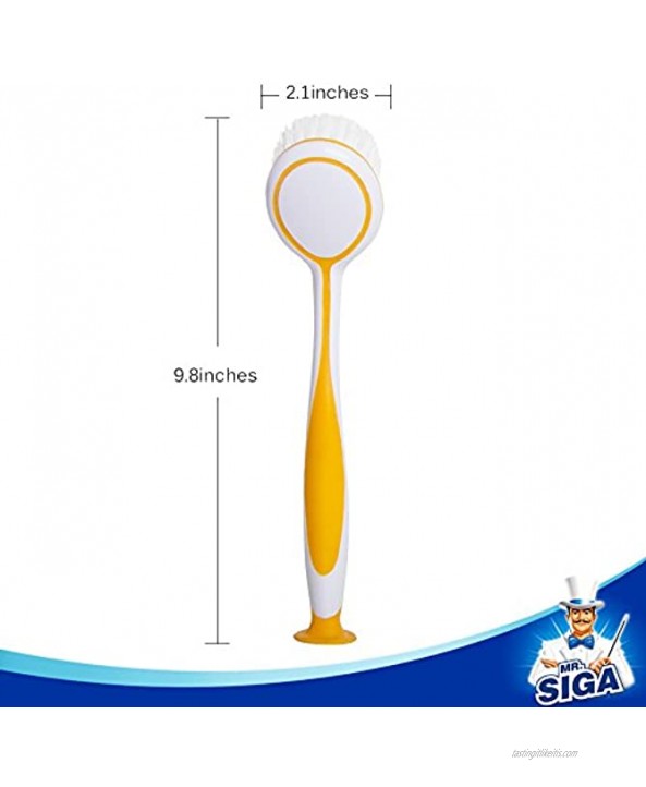 MR.SIGA Round Dish Brush Size: Dia 5.5 x 25cm Pack of 3