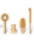 SUBEKYU Kitchen Scrub Brush Set of 4 All Natural Cleaning Brushes for Dish Bottle Vegetable Pan Pot Scrubber with Bamboo Handle and Coconut Fibers Bristles