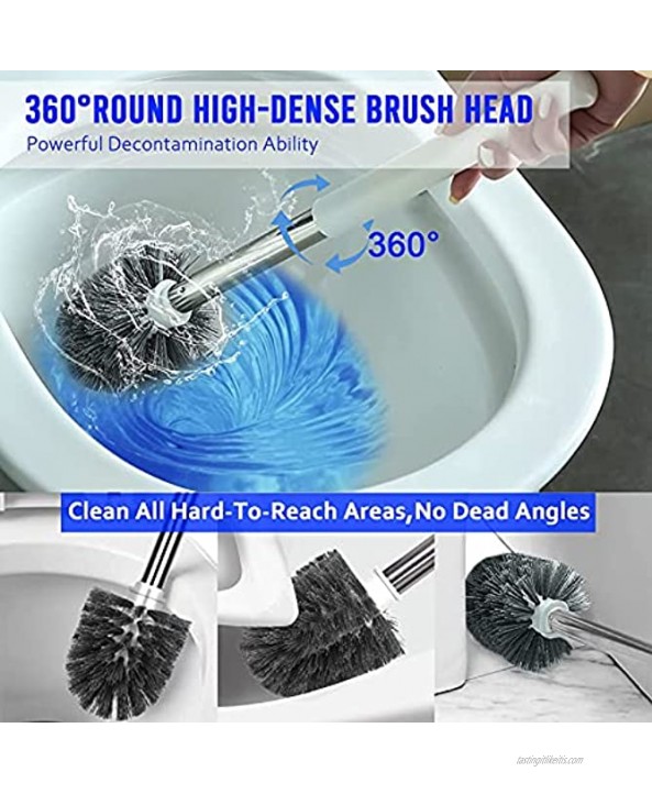 Toilet Cleaner Brush with Holder Set FlexibleToilet Bowl Brush Set