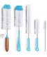 Turbo Microfiber Bottle Brush Cleaner Pack Set of 5 Long Cleaning Brushes for Baby Bottles Water Bottles Straws Tumblers Wine Decanters and Flask Kitchen Supplies