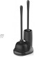 uptronic Toilet Plunger and Brush Bowl Brush and Heavy Duty Toilet Plunger Set with Holder 2-in-1 Bathroom Cleaning Combo with Modern Caddy Stand Black 1 Set
