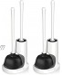 uptronic Toilet Plunger and Brush Bowl Brush and Unique Toilet Plunger Set with Holder 2-in-1 Bathroom Cleaning Combo with Modern Caddy Stand  White 2 Set