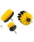Yansanido 3 Pcs Yellow Bathroom Accessories Cleaning Set Household Cleaning Brushes All Purpose Drill Scrub Brushes Kit for Grout Floor Tub Shower Tile Bathroom and Kitchen Surface Yellow 3pcs