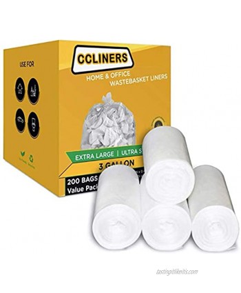 3 Gallon Clear Small Light Duty Garbage Trash Bags 200 Count 4 Rolls