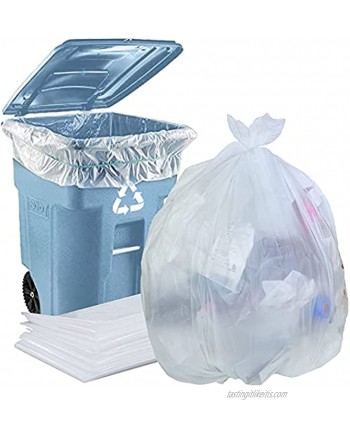 65 Gallon Trash Bags Heavy Duty 1.5 Mil Clear 30 Count Large Trash Bags Individually Folded Industrial Trash Bags 65 Gallon – 50W x 48L