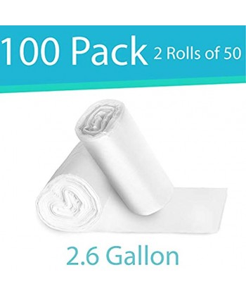 Bathroom Trash Bags 100 Clear 2.6 Gallon Small Garbage Bags by Upper Midland Products