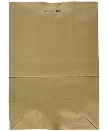 DURO Heavy Duty Kraft Brown Paper Barrel Sack Bag 57 Lbs Basis Weight 12 x 7 x 17 100 Ct Pack