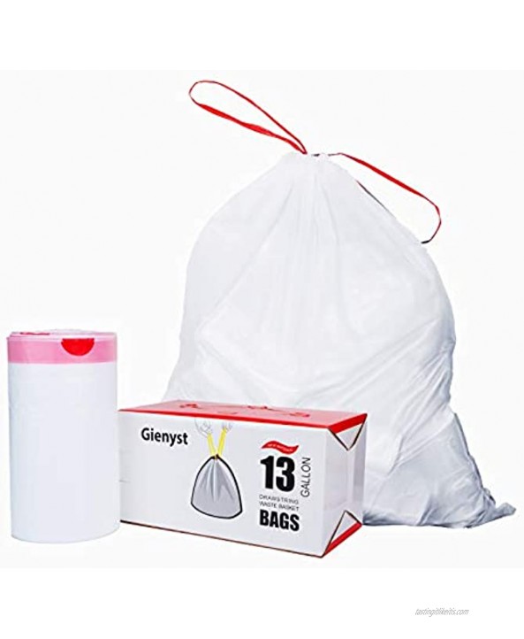 GIENYST Thicken 0.9MIL Tall Kitchen Drawstring Trash Bags,13 Gallon Leak-proof Thick Design 100 Count