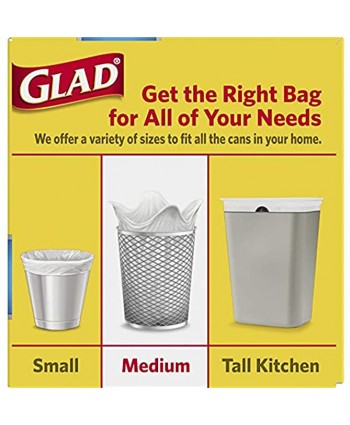Glad Medium Quick-Tie Trash Bags OdorShield 8 Gallon White Trash Bag Febreze Fresh Clean 26 Count Pack of 6 Package May Vary