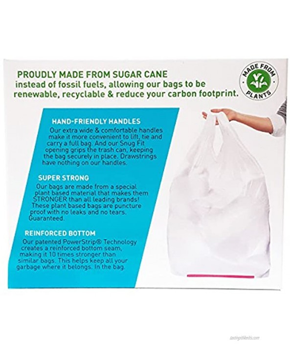 Plant Based Hippo Sak Tall Kitchen Bags with Handles 13 Gallon 45 Count