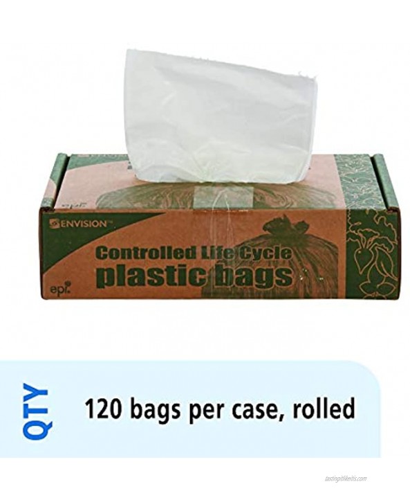 STOUT by Envision G2430W70 Controlled Life-Cycle Plastic Bags 24 x 30 13 gal Capacity 0.70 mil Thickness White Pack of 120