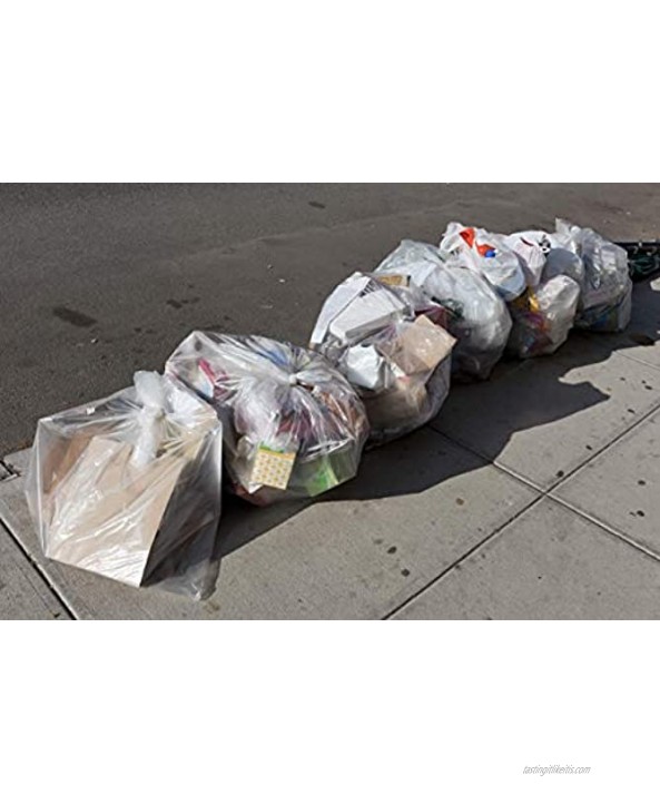 ToughBag 42 Gallon Trash Bags 3 Mil Contractor Bags Heavy Duty Large Trash Can Liners Recycling Trash Bags 38 x 48 50 COUNT CLEAR Outdoor Construction Lawn Industrial Leaf Made in USA
