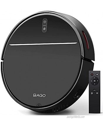 BAGO Robot Vacuum Cleaner 2000Pa Strong Suction Self-Charging Quiet Slim 600ML Dustbin Automatic Robotic Vacuum Cleaner with 4400mAh for Pet Hair Tile Floor Hard Floor Low Pile Carpet