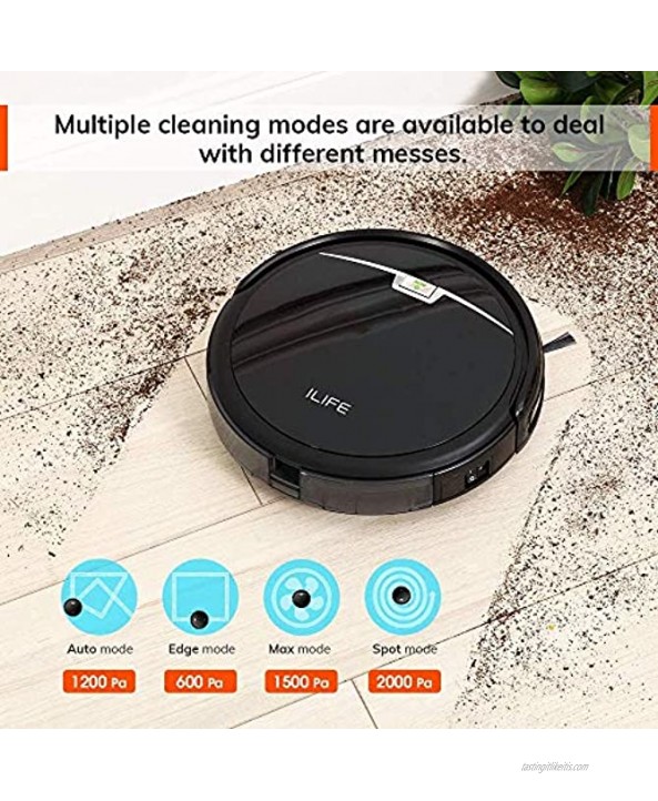 ILIFE A4s Pro Robot Vacuum 2000Pa Max Suction ElectroWall Remote Control Slim Thin Quiet Self-Charging Smart Ideal for Hard Floor to Medium Carpet Black