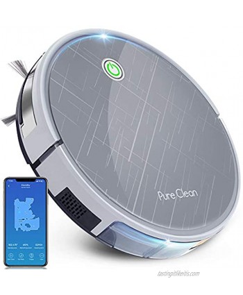 PureClean Robotic Vacuum Cleaner 2700Pa Suction WiFi Mobile App and Gyroscope Mapping Ultra Thin 3.0” Height Rotating and Squeegee Cleans Carpets Smart Cleaner-2700Pa Hardwood Floor-PUCRC660