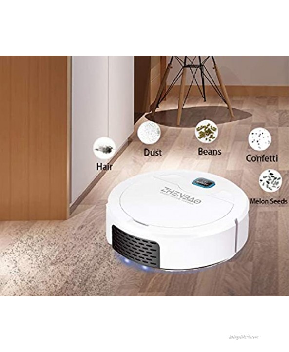 Robot Vacuum Cleaner Strong Suction Quiet Super-Thin Super Small Robotic Vacuum Cleaner can Cleans Applicable Floor: Flat Floor Such as Marble Ceramic Tile Wood Floor etc. Not for Carpet