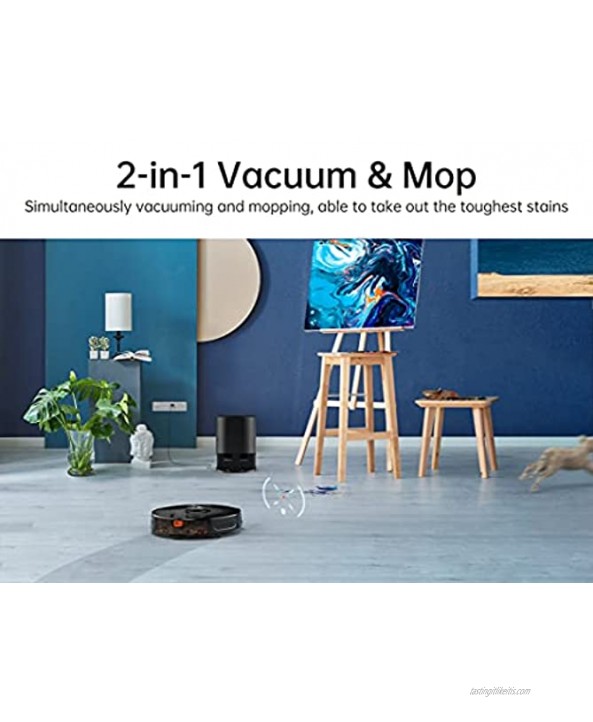 S31 Robot Vacuum and Mop Automatic Dirt Disposal Lidar Navigation 3000Pa Suction Robotic Vacuum Cleaner with Mapping 240 mins Runtime Compatible with Alexa Ideal for Pet Hair Carpets
