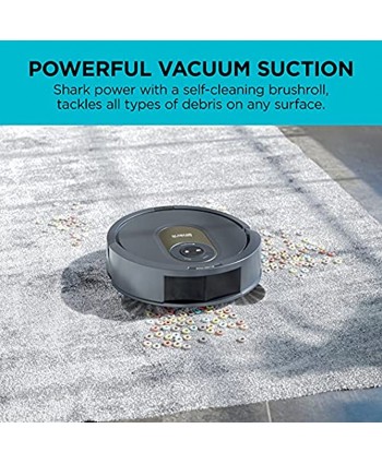 Shark AV2001 AI Robot Vacuum with Self-Cleaning Brushroll Object Detection Advanced Navigation Home Mapping Perfect for Pet Hair Compatible with Alexa Gray