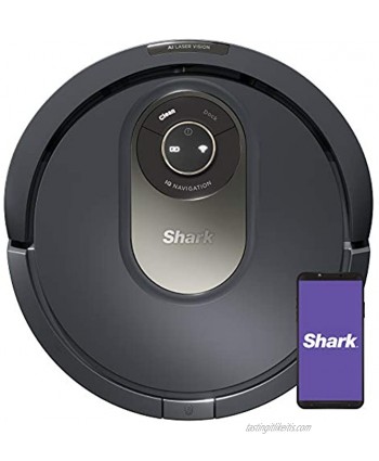 Shark AV2001 AI Robot Vacuum with Self-Cleaning Brushroll Object Detection Advanced Navigation Home Mapping Perfect for Pet Hair Compatible with Alexa Gray
