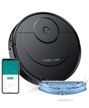 Tesvor A1 Robot Vacuum Cleaner 2-in-1 Robotic Vacuum and Mop Powerful Suction Compatible with Alexa Auto-Charging Ultra Slim Quiet Ideal for Pet Hair Hard Floors and Low-Pile Carpets