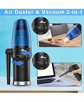 Cordless Air Duster & Vacuum 2-in-1 Portable Handheld Electronic Vehicle-Mounted Computer Vacuum Cleaner,with 2 Replaceable Filter Elements,Hand-held Blower Instead of Air Spray Can