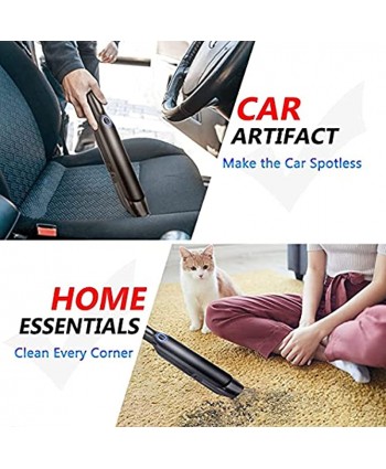EE-ACE Car Vacuum Cleaner Cordless Rechargeable Mini Handheld Bug Vacuum with Powerful Suction Lightweight Quick Charge 2 Suction Modes for Pet Hair Home Office Travel & Car Cleaning M11P5