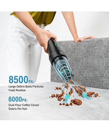 Hand Vacuum Cleaner 8500PA Car Vacuum & Air Blower 2 in 1 Cordless Handheld Vacuum Adopt Sleek Lightweight Design and 120W Powerful Motor Support 2 Suction Modes for Home Car Office Portable Vacuum