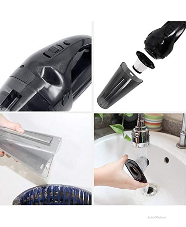 Handheld Vacuum Cleaner 7KPa 100W Powerful Suction Car Vacuum Cleaner Wet Dry Use Vac for Vehicle Cleaning -Black