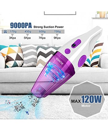 Handheld Vacuum Cordless RUMIA Upgraded 9000Pa Powerful Suction Vacuum Cleaner with Stainless Steel Filter Portable Lightweight Mini Vacuum Cleaner for Home & Car