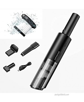 Handheld Vacuum Cordless，Vacuum Cleaners with Powerful Suction Mini Lightweight Hand Vacuum 5000 Pa Rechargeable 100 W Portable Wet Dry 2200mAH Hand Vac for Car Furnitures Home-Black