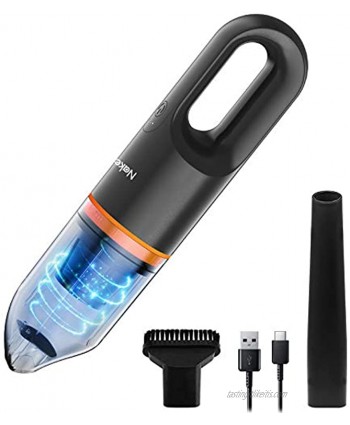 Handheld Vacuum Nakency Cordless Handheld Vacuum 6000PA Vacuum Cleaner 2000mAh Quick Charge Vac for Home Car Cleaning Pet Hair-Orange