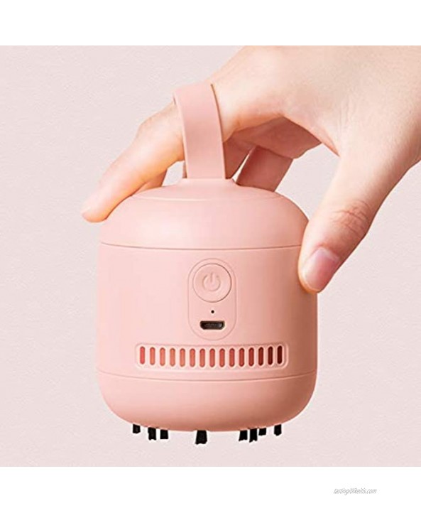 JISULIFE Desktop Vacuum Cleaner 1100 mAh Portable Mini Table Dust Sweeper with Vacuum Nozzle 2 Speeds 360º Rotable High Suction Cordless & Detachable Design for Home Office School-Pink