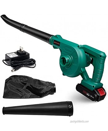 Kinswood 20V 2.0A Batteries Cordless Lithium-ion 12-in-1 Blower Vacuum for Blowing Leaves Vacuuming Dusts