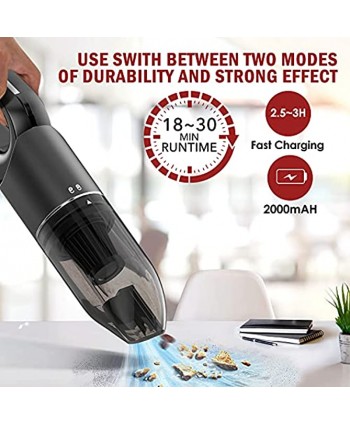 Portable High Power Cordless Handheld Vacuum Cleaner Car Vacuum,Wet Dry Car Vacuum Cleaner for Pet Hair Home and Car Cleaning.Two-speeds Adjustable