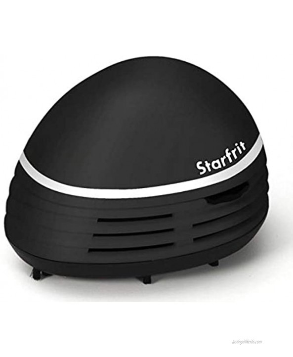 Starfrit Handheld Table Vacuum Cleaner Black with White Stripe | Removes Crumbs & Dirt from The Table Or Counter