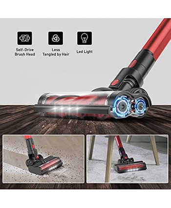 Cordless Stick Vacuum Cleaner 24Kpa 6 in 1 Vacuum Cleaner for Carpet and Floor 40 Minutes Running Time 200W Brushless Motor with Multi-Attachments for Daily Usage and Deep Cleaning