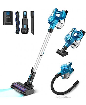 INSE S6 Cordless Vacuum Cleaner 23Kpa Powerful Suction Stick Vacuum Up to 45 Mins Max Runtime 2500mAh Rechargeable Battery 10-in-1 Lightweight Handheld for Hard Floor Carpet Car Pet Hair