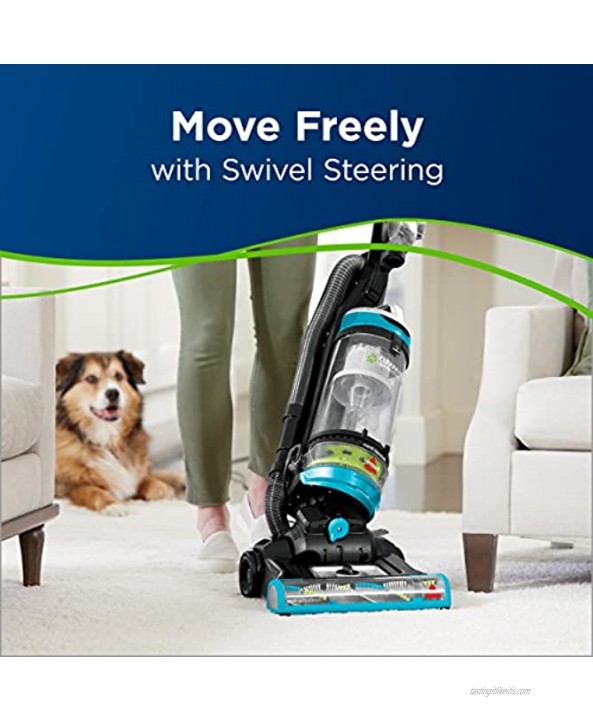 BISSELL Cleanview Swivel Rewind Pet Upright Bagless Vacuum Cleaner Teal