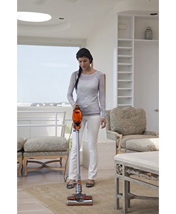 Shark Rocket Ultra-Light Corded Bagless Vacuum for Carpet and Hard Floor Cleaning with Swivel Steering HV301 Gray Orange