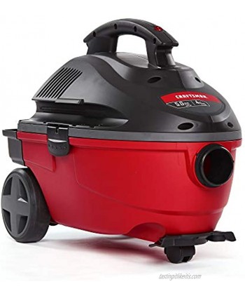 CRAFTSMAN 17612 4 Gallon 5.0 Peak HP Wet Dry Vac Portable Shop Vacuum with Attachments Red 9-17612,Gray