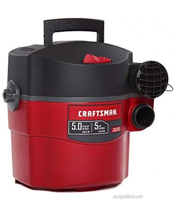 CRAFTSMAN CMXEVBE17925 5 Gallon 5.0 Peak HP Wet Dry Wall Vac Wall-Mounted Shop Vacuum with Attachments