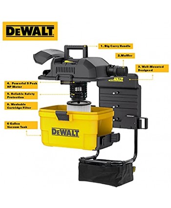 DEWALT Portable 6 Gallon 5 Horsepower Wall-Mounted Garage Wet Dry Vacuum Cleaner DXV06G